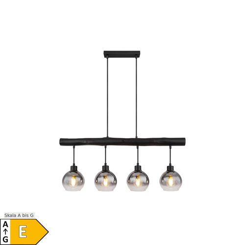 9007371577170 - LED Hängeleuchte Glas rauch schwarz Höhenverstellbar L 85 cm