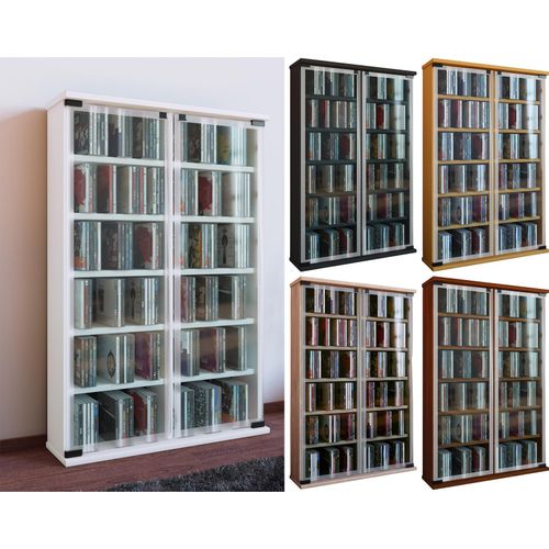 4012246300512 - Media-Regal CD Regal Holz CD Schrank mit ESG-Sicherheitsglastüren für 300 CDs oder 130 DVDs 72-Videos Maße H 92 x B 60 x T 18 cm Elegantes DVD Regal Blu ray Regal CD Regal - Galerie Gr 60 schwarz B60cm H92cm T18cm Holzwerkstoff Holz Spanplatte Glas Regale 4012246300512 - Media-Regal CD Regal Holz CD Schrank mit ESG-Sicherheitsglastüren für 300 CDs oder 130 DVDs 72-Videos Maße H 92 x B 60 x T 18 cm Elegantes DVD Regal Blu ray Regal CD Regal - Galerie Gr 60 schwarz B60cm H92cm T18cm Holzwerkstoff Holz Spanplatte Glas Regale