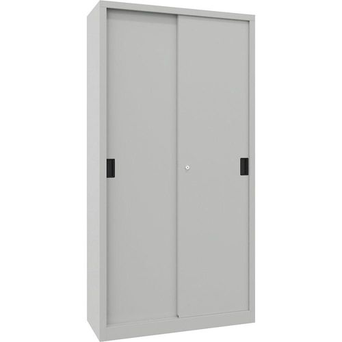 4055479244741 - Schiebetürenschrank Höhe 1950 mm Vollblechtüren BxT 1000 x 400 mm mit 4 Fachböden Tür lichtgrau kaiserkraft