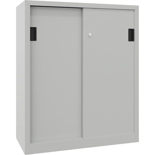 4055479221759 - Schiebetürenschrank Höhe 1200 mm Vollblechtüren BxT 1000 x 500 mm mit 2 Fachböden Tür enzianblau kaiserkraft