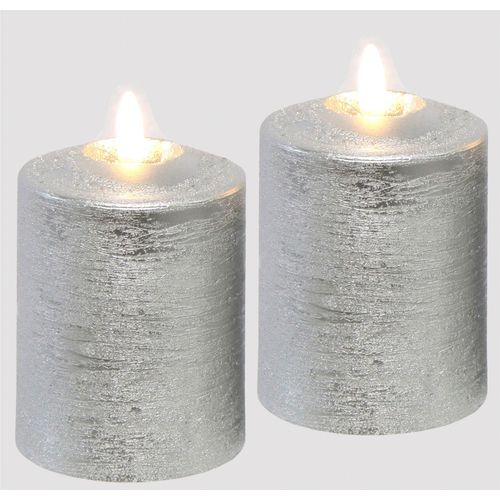 4019844803094 - LED-Kerze IGEA Batteriebetriebene LED-Kerzen aus Echtwachs Höhe ca 10 cm silber (silberfarben) H10cm Ø75cm Echtwachs Kerzen warmweißes Stimmungslicht Stumpenkerze für den Adventskranz 4019844803094 - LED-Kerze IGEA Batteriebetriebene LED-Kerzen aus Echtwachs Höhe ca 10 cm silber (silberfarben) H10cm Ø75cm Echtwachs Kerzen warmweißes Stimmungslicht Stumpenkerze für den Adventskranz