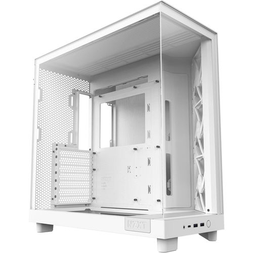 5056547204062 - NZXT H6 Flow Compact Dual Chamber with RGB - Matte White - Gehäuse - Miditower - Weiß 5056547204062 - NZXT H6 Flow Compact Dual Chamber with RGB - Matte White - Gehäuse - Miditower - Weiß