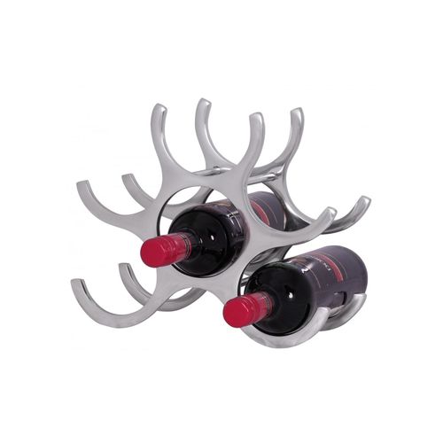 4251745764436 - Platzsparendes Aluminium Weinregal für 6 Flaschen 24x29x14cm Elegantes Design
