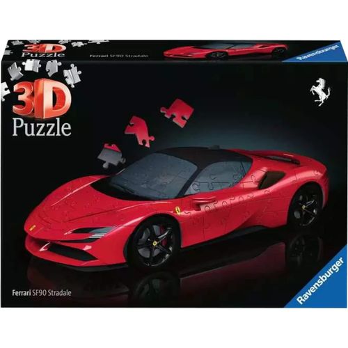 4005556115761 - Ravensburger 3D Puzzle 11576 - Ferrari SF90 Stradale - Der ikonische Supersportwagen aus Maranello als 3D Puzzle Auto