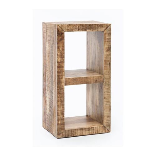 4251745763545 - Holzregal EWA Rustikales Standregal Cube-Form Vintage-Shabby-Look 2 Innenräume recyceltes Mango-Massivholz