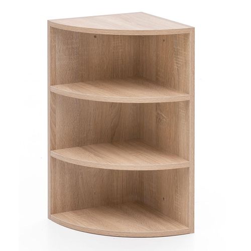 4251745761077 - Eckregal NIDDA Modern 3 Fächer runde Front Melaminharz-Beschichtung schneller Aufbau