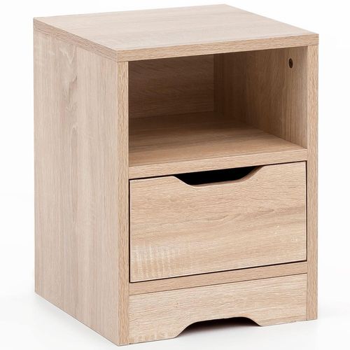 4251745760773 - Moderne Nachtkonsole ILM 31x43x31 cm geräumige Schublade Regalfach Melaminharzbeschichtung kratzfest wasserabweisend Spanplatte