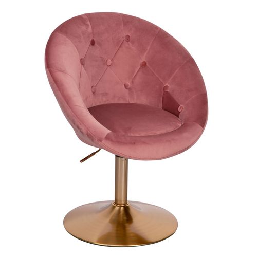 4251745762678 - Chesterfield-Loungesessel ADDA 360° Drehfunktion Samtbezug Trompetenfuß 67x80-100x62 cm Rosa Blau Grau