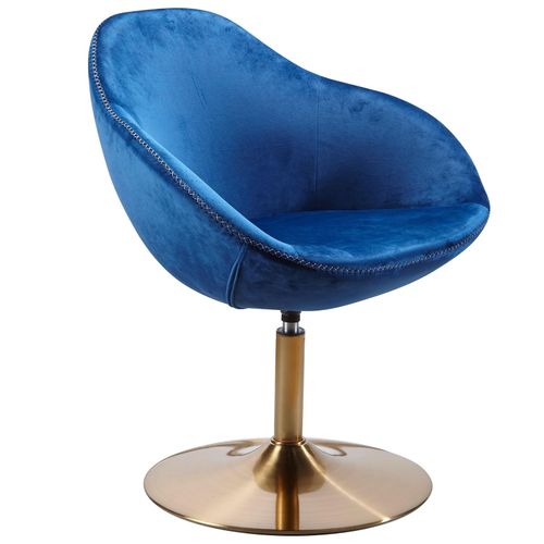 4251745761114 - Loungesessel Bequem Drehfunktion grün-gold Trompetenfuß 360° drehbar Samtbezug Polyester