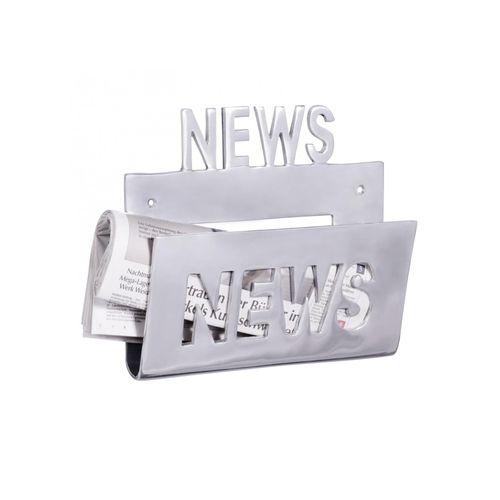4251745765044 - Aluminium Zeitungshalter News stilvolles Wandelement 30x27 cm großes Ablagefach optisch ansprechend und praktisch