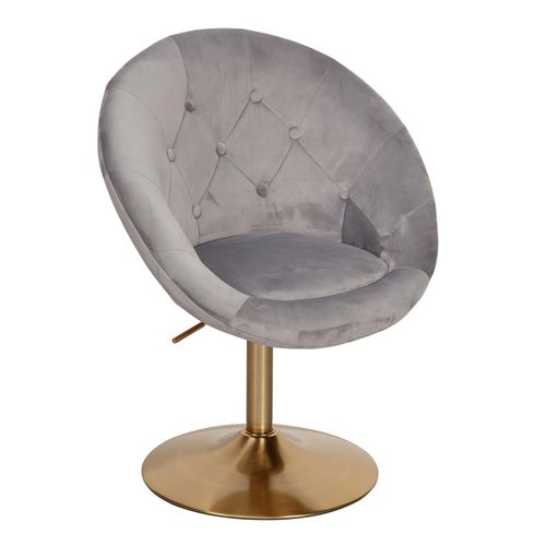 4251745762661 - Chesterfield-Loungesessel ADDA 360° Drehfunktion Samtbezug Trompetenfuß 67x80-100x62 cm Rosa Blau Grau