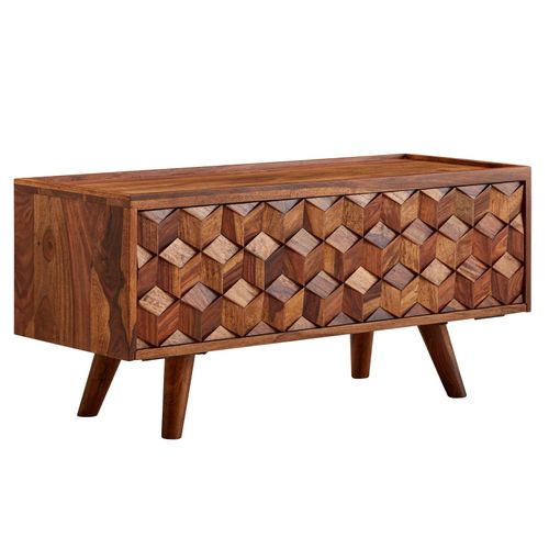 4255632516412 - TV-Kommode Oasis Sheesham-Massivholz bis 50-Zoll Kabeldurchlass Langlebig
