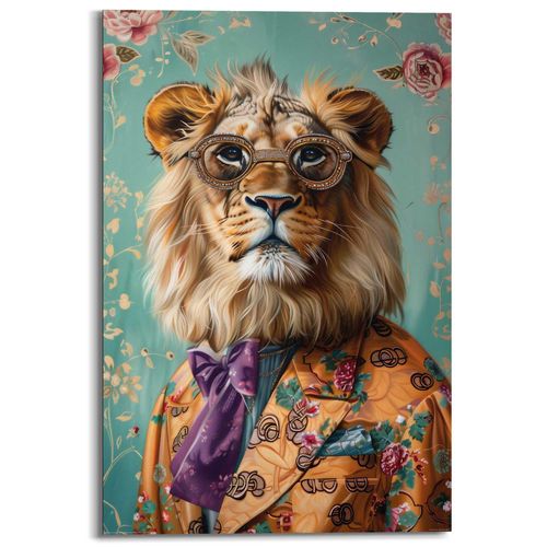8714597685381 - Deco-Panel REINDERS Gekleideter Tiger bunt (farbe bild(er) mehrfarbig) B60cm H90cm T2cm Bilder Wohnzimmer - Mehrfarbig - MDF - Tiere - 60x90 cm