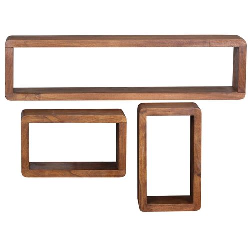 4251745758855 - Wandregal Set TEKO CUBES 3-teilig abgerundete Ecken hohe Belastbarkeit Massivholz