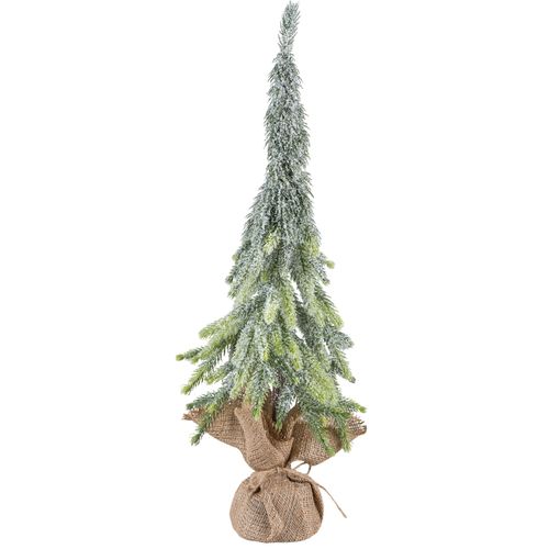 4064118284710 - Winterliche Kunstpflanze CREATIV GREEN Fichtenbäumchen grün H64cm Kunststoff Kunstpflanzen mit Jutesack