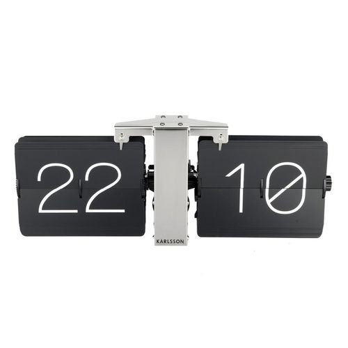 8714302598890 - Wanduhr  Schwarz Silber  Metall Kunststoff  36x14x9 cm  Dekoration Uhren Wanduhren