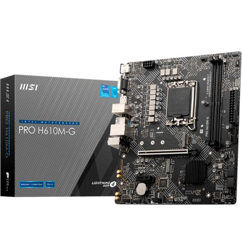 4719072942663 - PRO H610M-G - motherboard - micro ATX - LGA1700 Socket - H610 Mainboard - Intel H610 - Intel LGA1700 socket - DDR5 RAM - Micro-ATX