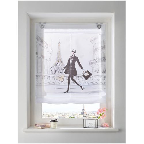 4056751528085 - Raffrollo HEINE HOME Gr 3 schwarz-weiß (weiß schwarz) B80cm H130cm Raffrollos