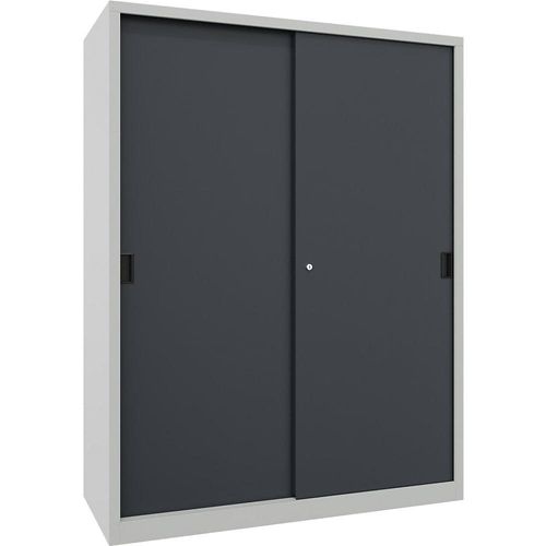 4055955125298 - Schwerlast-Schiebetürenschrank Höhe 1950 mm Vollblechtüren BxT 1500 x 600 mm mit Trennwand und 2 x 4 Fachböden Tür anthrazit kaiserkraft 4055955125298 - Schwerlast-Schiebetürenschrank Höhe 1950 mm Vollblechtüren BxT 1500 x 600 mm mit Trennwand und 2 x 4 Fachböden Tür anthrazit kaiserkraft