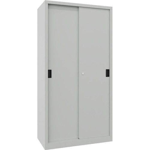 4055479247612 - Schiebetürenschrank Höhe 1950 mm Vollblechtüren BxT 1000 x 500 mm mit 4 Fachböden Tür lichtgrau kaiserkraft 4055479247612 - Schiebetürenschrank Höhe 1950 mm Vollblechtüren BxT 1000 x 500 mm mit 4 Fachböden Tür lichtgrau kaiserkraft
