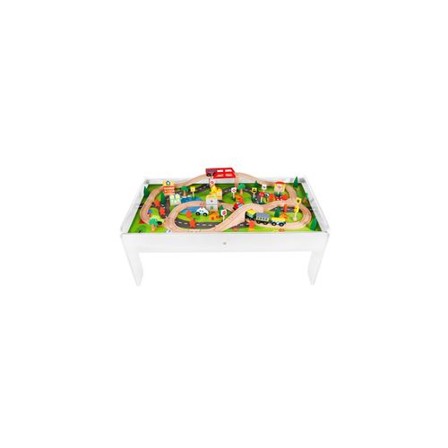 4260360010569 - Coemo Spieltisch mit Holzeisenbahn Multifunktionstisch für Kinder