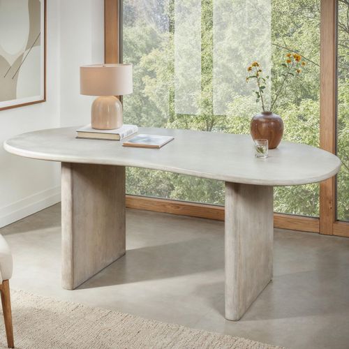 4251757731884 - Schreibtisch Bürotisch 180 cm Massivholz Computertisch Nierenform