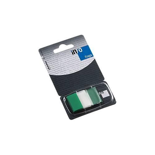 4044355772843 - Haftnotizen INFO FLAGS Z-Faltung beschreibbar selbstklebend ablösbar lösungsmittelfrei 50 Blatt mit Spender B 43 x H 25 mm grün-transparent