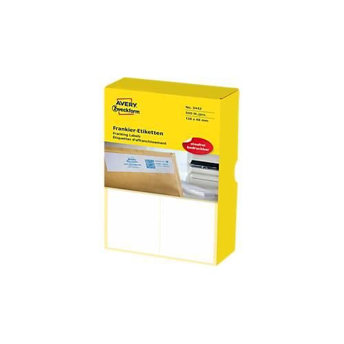 4004182034422 - Frankieretiketten 3442 geeignet für Frankiermaschinen 138 x 48 mm 1000 Stück 1 Pack Spezialpapier weiß