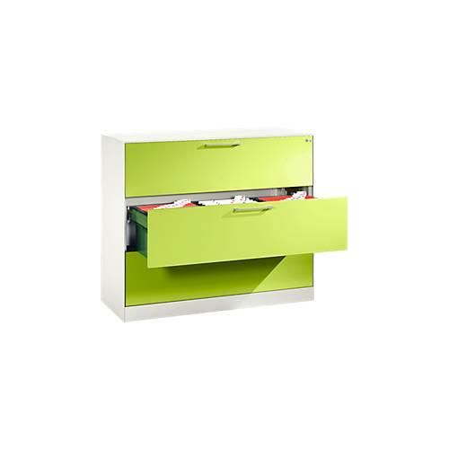 4065714926912 - Hängeregistraturschrank ASISTO C 3000 3 Schubladen 3-bahnig B 1200 mm weiß viridingrün