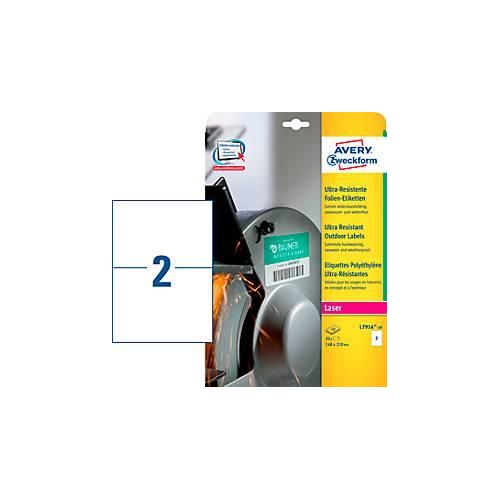 4004182068038 - Etiketten L7916-10 ultraresistent geeignet für Laserdrucker 210 x 148 mm 20 Stück 10 A4-Bogen Polyethylen-Folie weiß