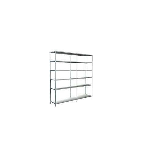 4004514122575 - Steckregal Stecksystem Grund- und Anbauregal Regale Metall weiß 2300x2200x500 mm 12 Böden Gr B H T 220 cm x 230 cm x 50 cm weiß Werkstatt-Regale