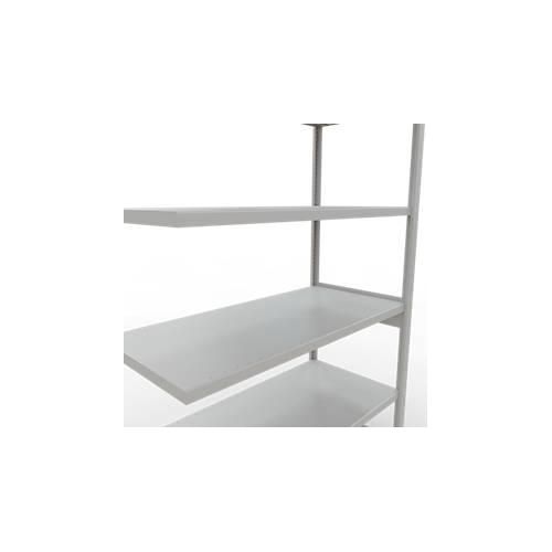 4004514295095 - Schulte Lagertechnik Fachbodenregal-Stecksystem MULTIplus 250 Anbauregal Längenriegel 2500x1300x600 mm 6 Böden lichtgrau