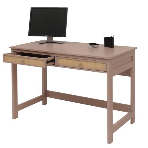 4057651751481 - Schreibtisch MCW-O36 Bürotisch Laptoptisch Arbeitstisch Schublade 78x110x60cm Holz ~ helltaupe