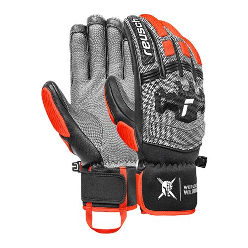 4060485589564 - Skihandschuhe REUSCH Worldcup Warrior DH Damen Gr 105 schwarz silberfarben 75% Polyester 20% Ziegenleder 5% Polyurethan mehrfarbig Handschuhe mit winddichter und atmungsaktiver Funktion