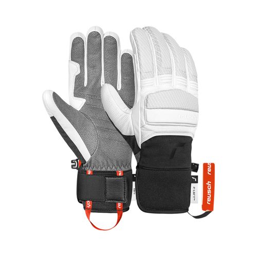 4060485611494 - Skihandschuhe REUSCH Alpine Master Damen Gr 105 weiß schwarz 50% Ziegenleder 45% Polyester 5% Polyurethan unifarben Handschuhe mit winddichter und atmungsaktiver Funktion
