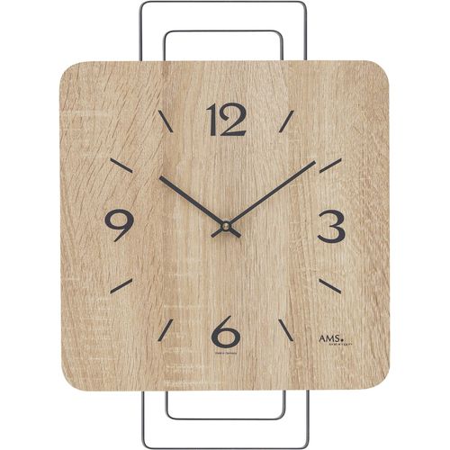 4037445161085 - Wanduhr AMS braun (schwarz braun) Wanduhren B H L 30cm x 5cm x 42cm Made in GermanyWohnzimmerEsszimmerKücheArbeitszimmerBüroFlur