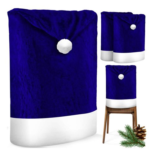 4255598329569 - KESSER® Premium Weihnachtsstuhlüberzug Set Stuhlhussen für Weihnachten Nikolausmütze Stuhlbezug Husse Weihnachtsdeko für Stühle Überzieher - Stuhlabdeckung im weihnachtlichen Design
