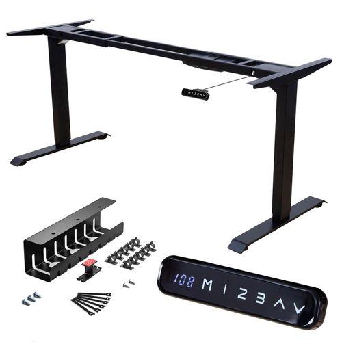 4250263741486 - Schreibtisch-Gestell Lift S5B + Kabelkanal Schwarz 2X Motoren elektrisch höhenverstellbar mit Memory-Funktion Kollisionsschutz und Soft-Start Stop