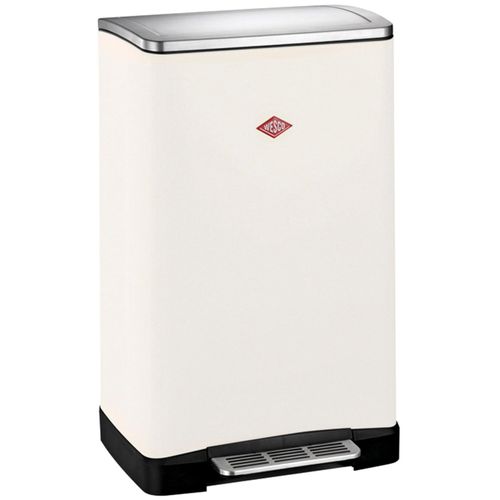4027801207427 - Mülltrennsystem WESCO Big Double Boy Abfallsammler mit Dämpfer beige (sand matt) B345cm H65cm T405cm Stahlblech Kunststoff Edelstahl Mülleimer mit Kunststoffeinsatz Edelstahldeckel mit Arretierung und Fußtritt