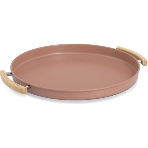 4003368193984 - Tablett ZELLER PRESENT Serviertablett Metall Gummibaum mocca braun (mocca) B3700cm H300cm L4350cm Ø4350cm Metall Holz Tabletts Trendfarbe perfekt zum Dekorieren