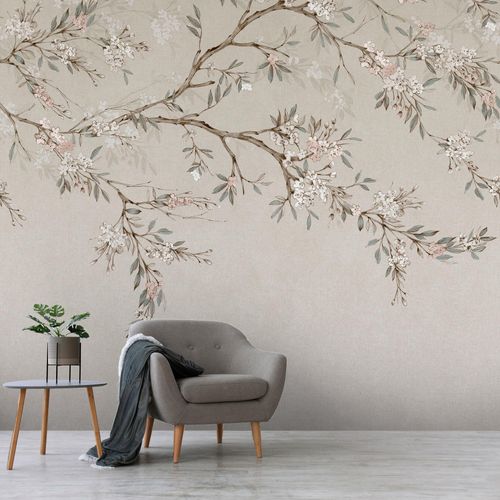 5011583635720 - Fototapete ART FOR THE HOME Blütenpfad beige (naturel) H28m L28m Vlies Tapeten Design Tapeten