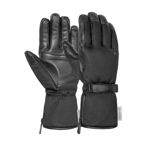 4060485591628 - Skihandschuhe REUSCH Method WINDSTOPPER Damen Gr 105 schwarz 79% Polyester 20% Rindsleder 1% Elasthan unifarben Handschuhe mit winddichter atmungsaktiver Funktion