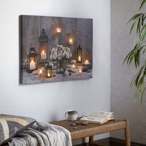 5011583546637 - LED-Bild ART FOR THE HOME Cosy Kerzen LED 60x90cm braun (farbe bild(er) braun) B90cm H60cm T3cm Ø3cm Bilder LED-Leinwand gemütliche Kerzen 60 x 90 cm