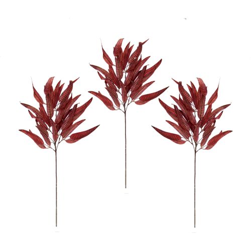 4019844791063 - Kunstzweig IGEA Laubzweig rot B28cm H84cm L10cm Obermaterial 90% Polyester 10% Kunststoff Kunstpflanzen Kunstzweig