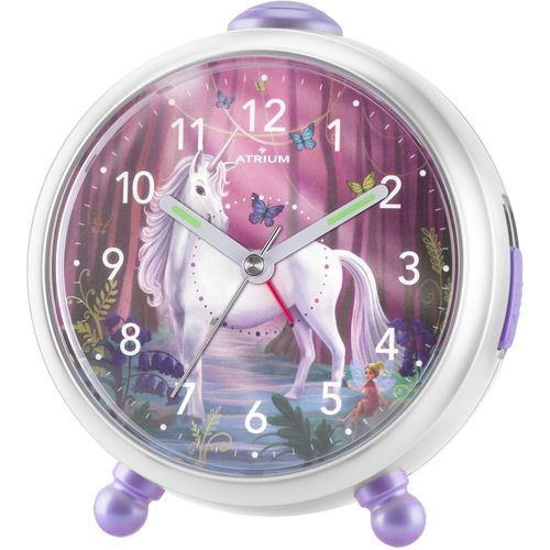4037921006800 - Quarzwecker ATRIUM A932-0 lila (weiß lila) Wecker Kinder KinderweckerGeschenkideeMädchenKinderzimmerSchulanfangGeburtstag