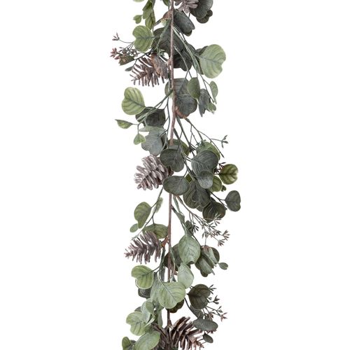 4064118113638 - Winterliche Kunstpflanze CREATIV GREEN Weihnachtsdeko Weihnachtsgirlande Kunstpflanzen Gr L 175 cm 1 St grau (grau grün) Weihnachtsgirlande Adventskränze Girlanden Girlande mit Zapfen