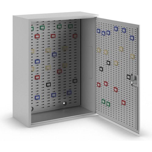 4061753018540 - eurokraft basic Schlüsselschrank lichtgrau RAL 7035 HxBxT 350 x 270 x 130 mm für 40 Haken