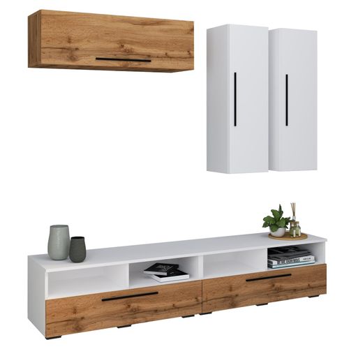 4051814425332 - TV Möbel Wohnwand mit ausreichend Stauraum Anbauwand Maße H 200 x B 190 x T 40 cm Fernseh Möbel – Arila XL 4051814425332 - TV Möbel Wohnwand mit ausreichend Stauraum Anbauwand Maße H 200 x B 190 x T 40 cm Fernseh Möbel – Arila XL