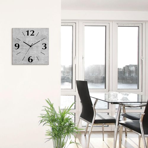 4062144832301 - Wanduhr ARTLAND Grauer Beton Wanduhren Gr B H T 30 cm x 30 cm x 03 cm Quarzuhr grau Wanduhren wahlweise mit Quarz- oder Funhuhrwerk lautlos ohne Tickgeräusche