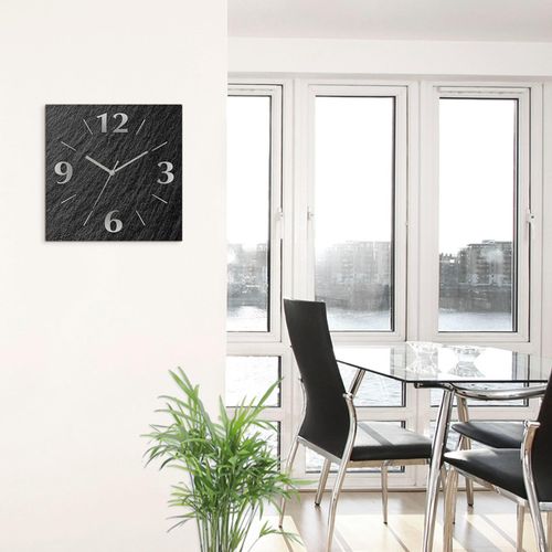 4062144832356 - Wanduhr ARTLAND Schiefer Wanduhren Gr B H T 30 cm x 30 cm x 03 cm Funkuhr schwarz Wanduhren wahlweise mit Quarz- oder Funhuhrwerk lautlos ohne Tickgeräusche